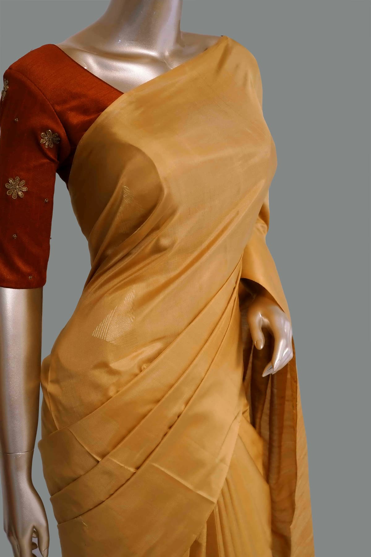 Golden Color Soft Silk Saree